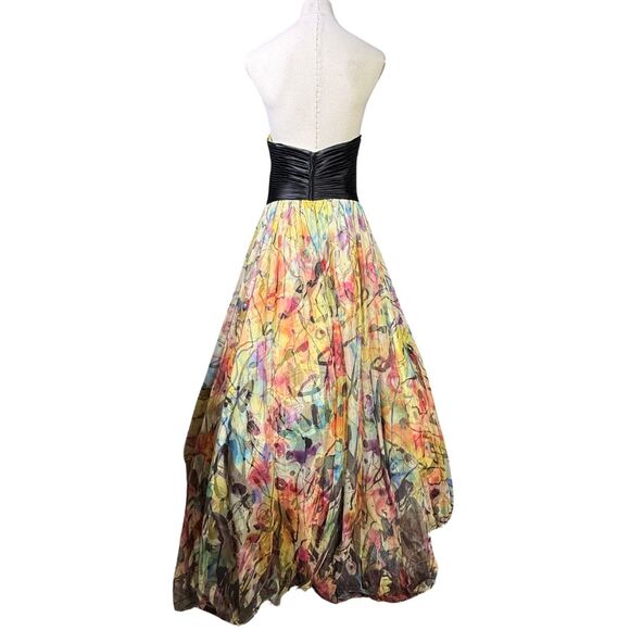 Jovani Ball Gown Yellow Multi-colored A-Line Prom Formal Pageant Sz 14 - Picture 2 of 12